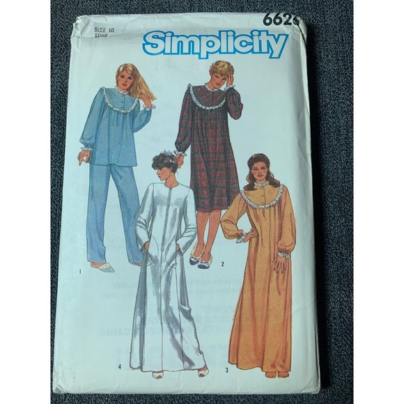 Simplicity Misses Nightgown Sewing Pattern sz 10 6626 - uncut - Picture 12 of 12